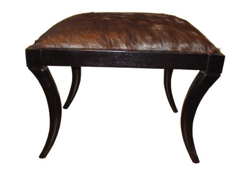 Ebony Stained Goatskin Bench