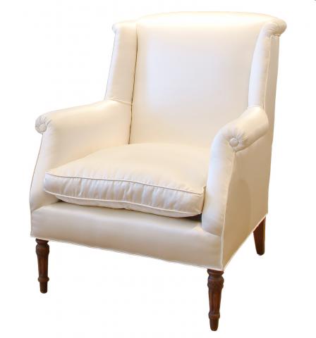 1940's Silk Satin Wing Chair