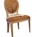 Goatskin Round Back  Side Chair