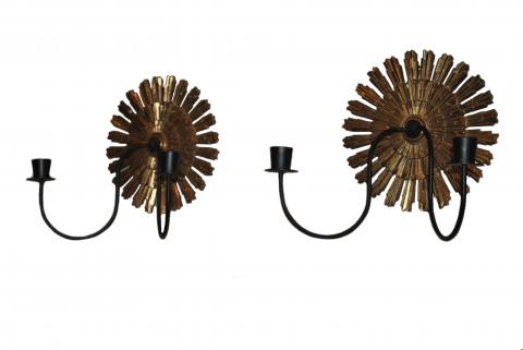 Pair of Syroco Sunburst Sconces