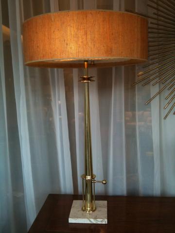 Pair of Vintage Stiffel Brass and Marble Lamps