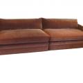 Custom Brown Mohair 2 Piece Sectional Sofa