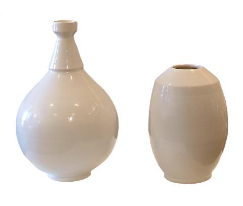 White Volmod Ceramic Vases