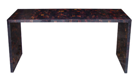 Dark Shell Covered Console Table