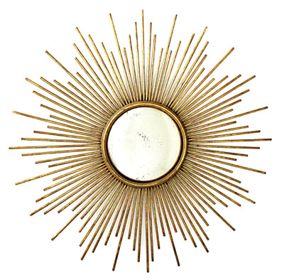 Antique Brass Sunburst Mirror