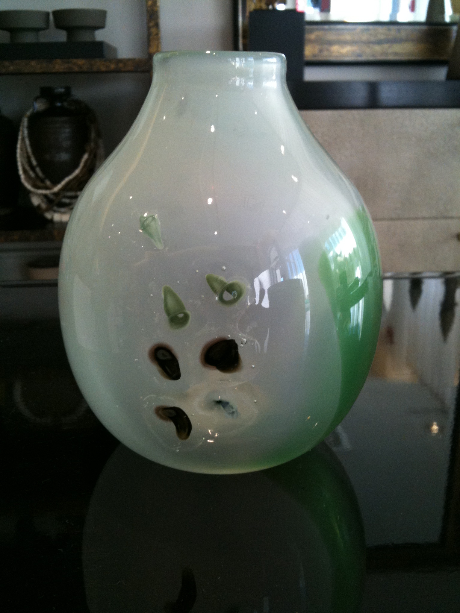 Hand Blown Fused Glass Vase