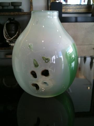 Hand Blown Fused Glass Vase