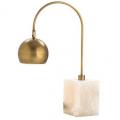 Antique Brass and Marble Tabletop Arco Lamp